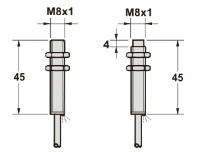 電感式接近傳感器M8系列尺寸圖