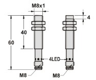 電感式接近傳感器M8系列接插件尺寸圖