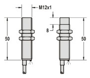 不銹鋼電感式接近傳感器M12系列尺寸圖