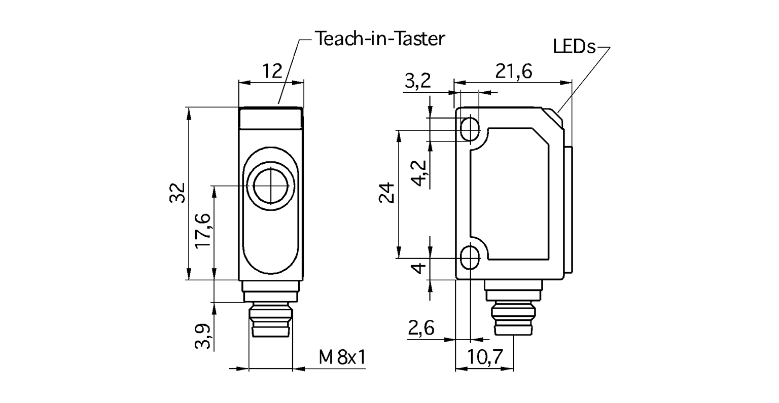 檢測距離250mm超聲波傳感器ZWS-15系列尺寸圖